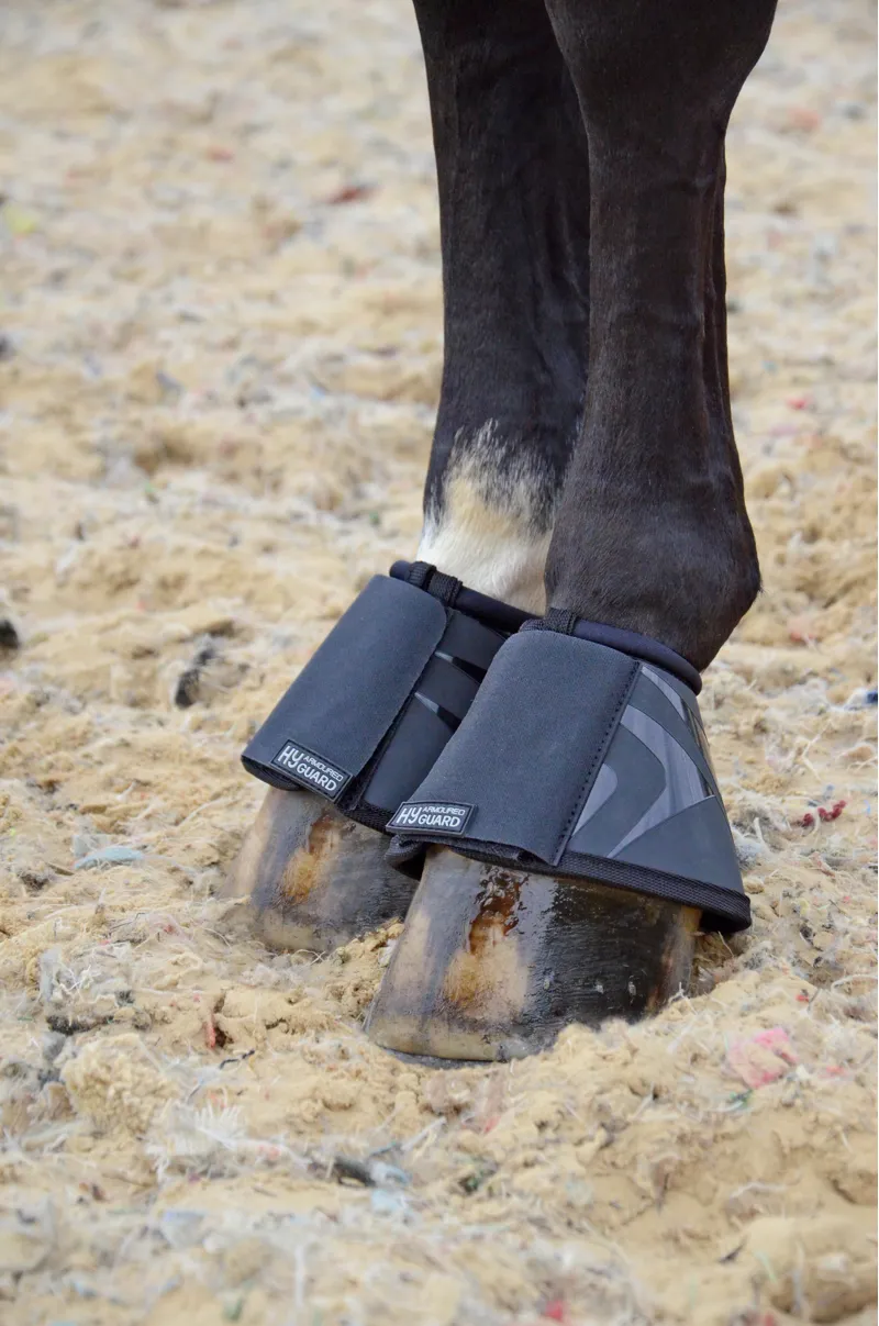 Hy Equestrian Armoured Guard Pro Protect Over Reach Boots - Black-1